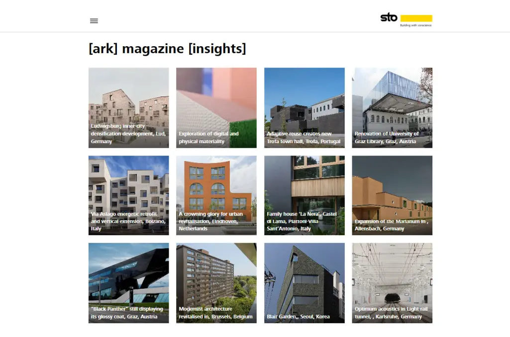 Screen der Website ark.sto.com