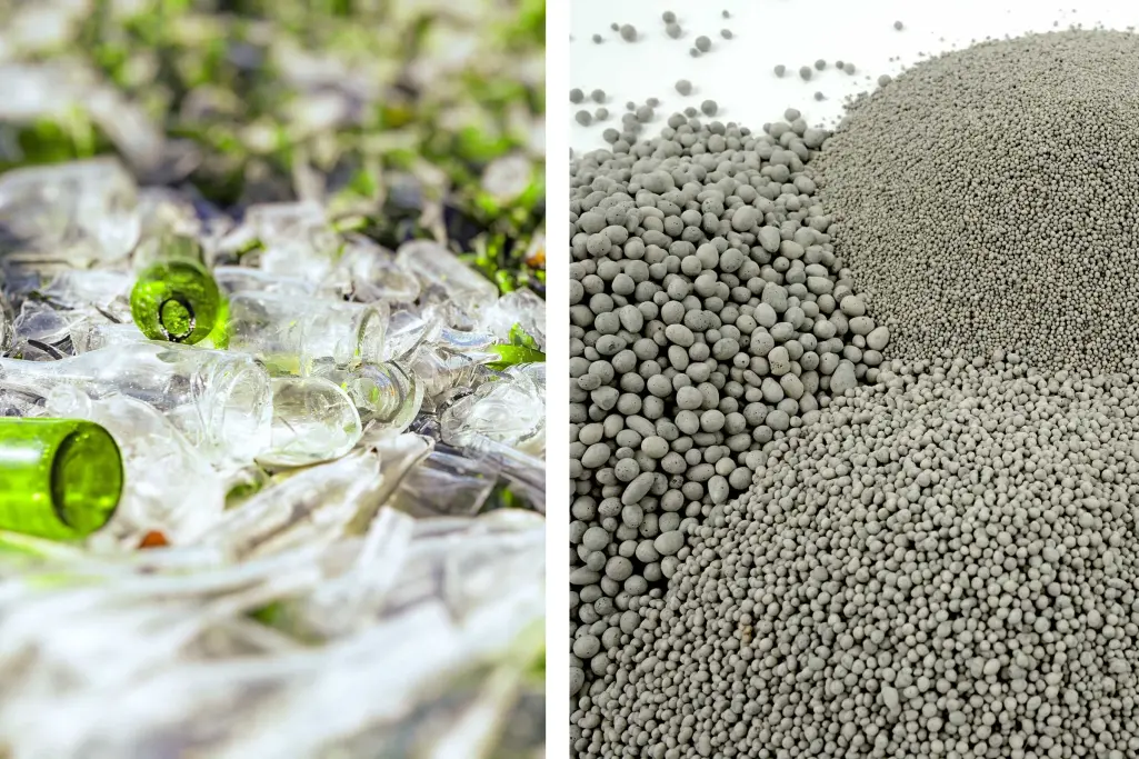 Altglas. Sto Putzträgerplatte aus Recyclingglas, Putzträgerplatte hinterlüftete Fassade