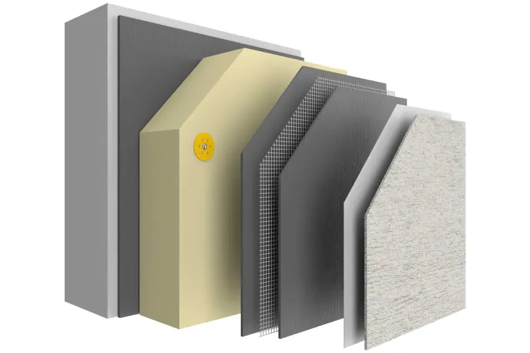 Struttura ETICS StoTherm PIR con tutti gli strati, ETICS con materiale isolante ad alte prestazioni