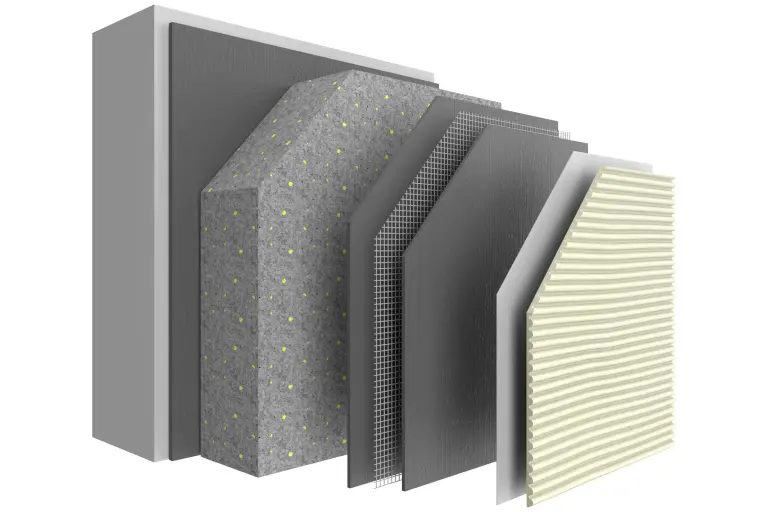 Système d´ITE : Structure StoTherm Vario avec toutes les couches