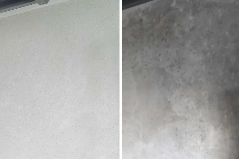 Schimmelschutz Wand, Vorher- und Nachherbild mit Schimmelschutz-System StoReno In Protect M