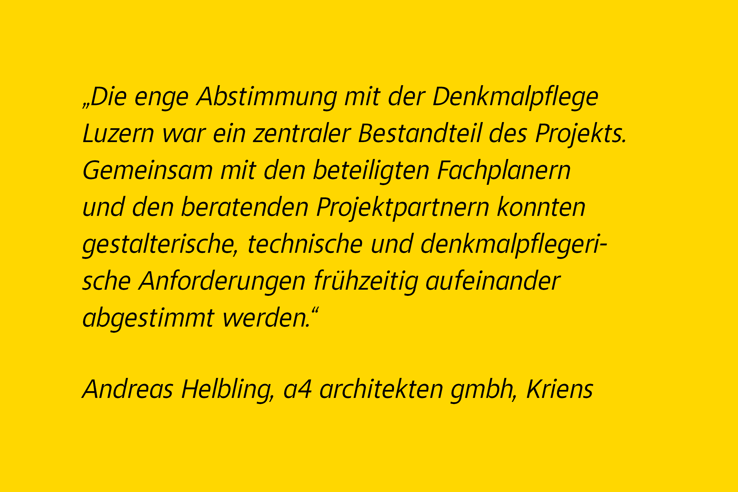 Statement des Architekten