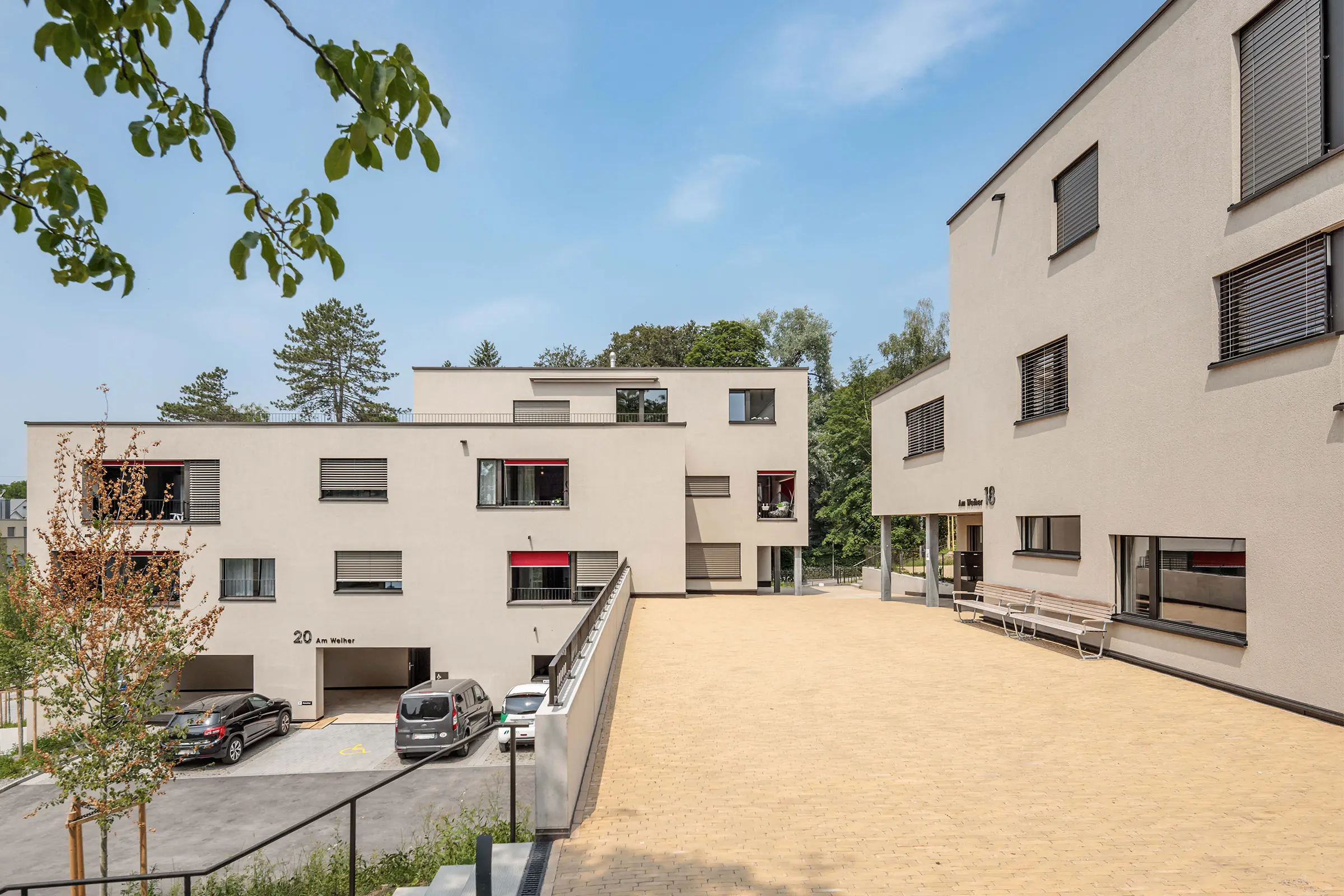 Ansicht von 2 Mehrfamilienhäusern als altersgerechtes Wohnen in Gattikon mit VHF