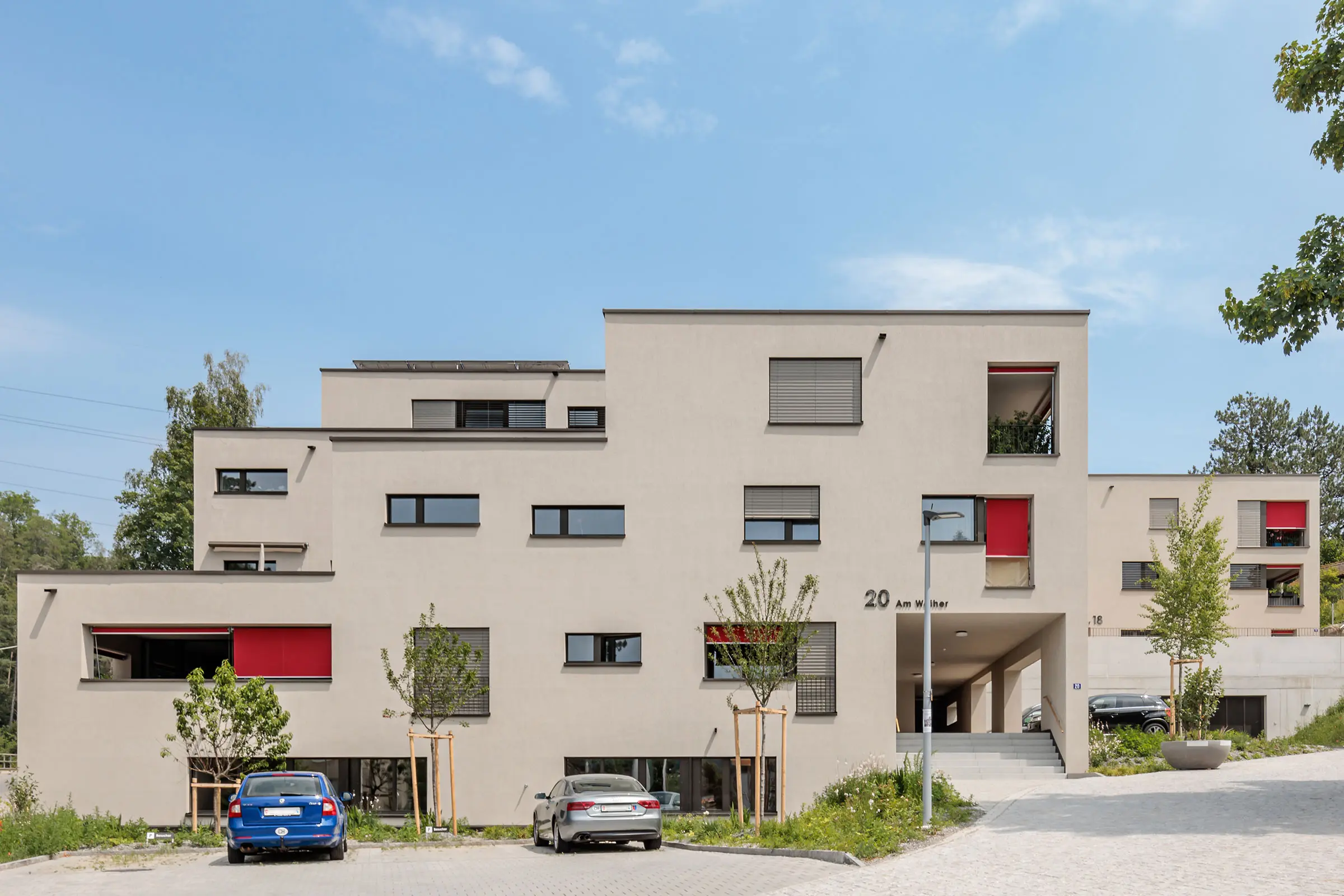 Frontansicht eine MFH Altersgerechtes Wohnen in Gattikon