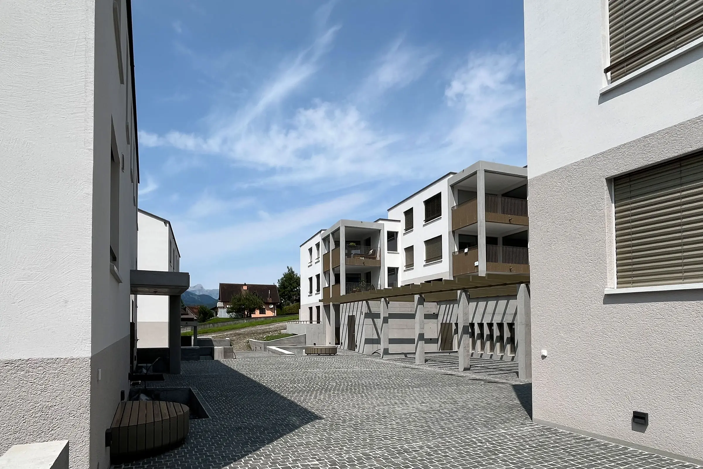 Plusieurs immeubles d'habitation dans le complexe résidentiel Wingert à Balzers