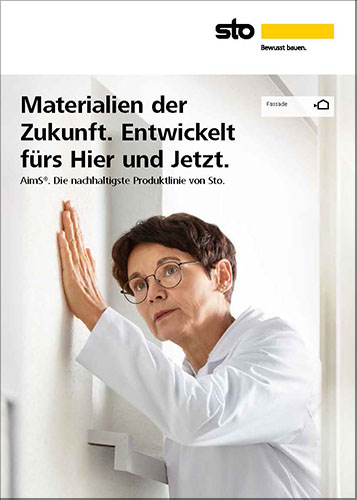 Titelblatt der Broschüre AimS®. Die nachhaltigste Produktlinie von Sto