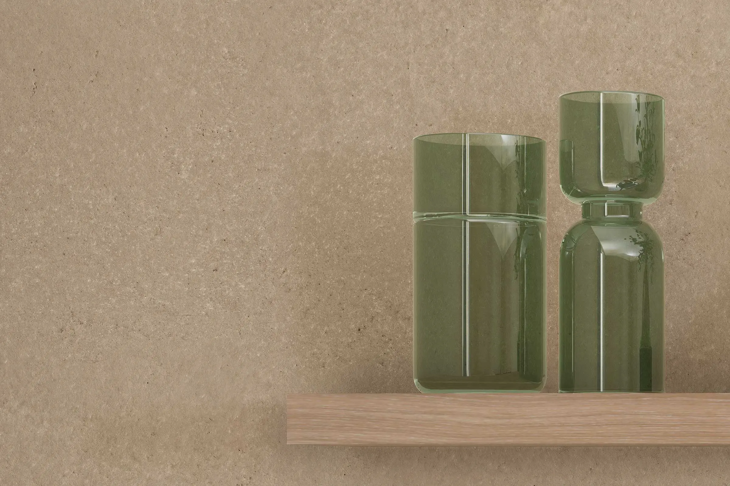 Essbereich 1, Detailaufnahme Wandregal mit Dekovasen, Farbtöne Interior Colors 24+ von Sto