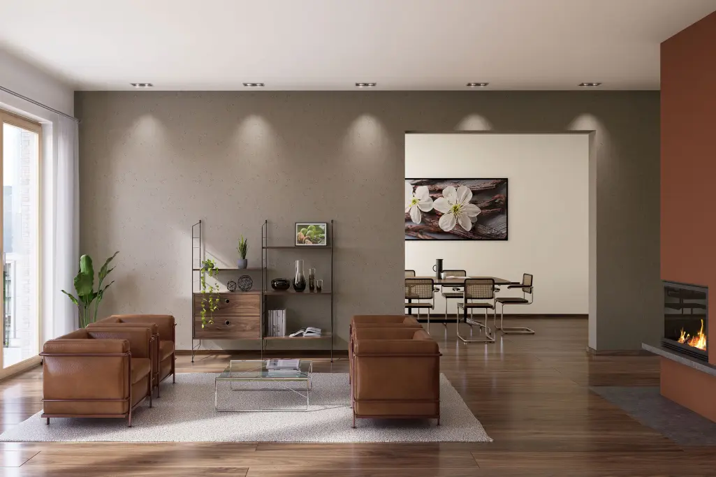 Wohnzimmer mit Interior Colors 24+ Farbtönen.