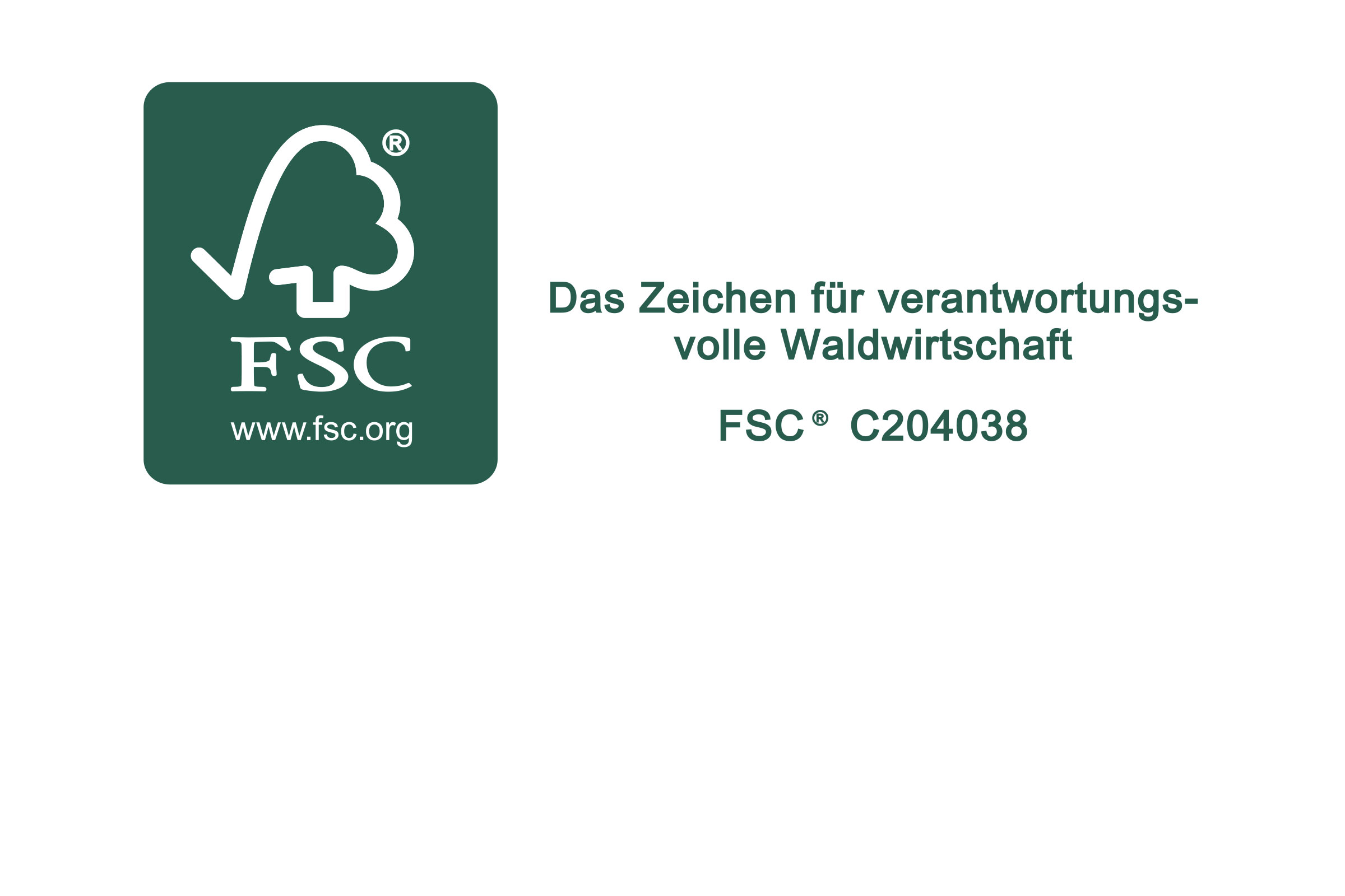 FSC®-Logo als Zeichen für verantwortungsvolle Waldswirtschaft