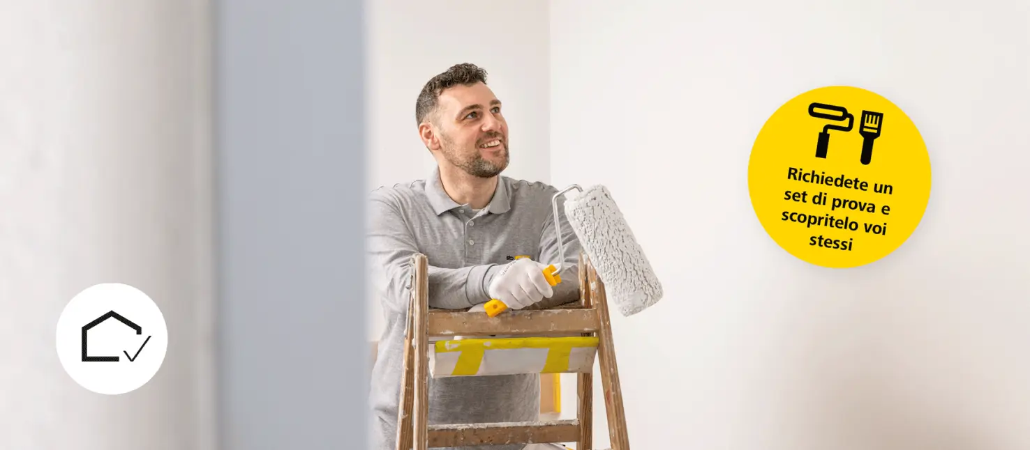 Pittura per pareti lavabile: l'applicatore è soddisfatto di aver scelto StoColor PuraClean 