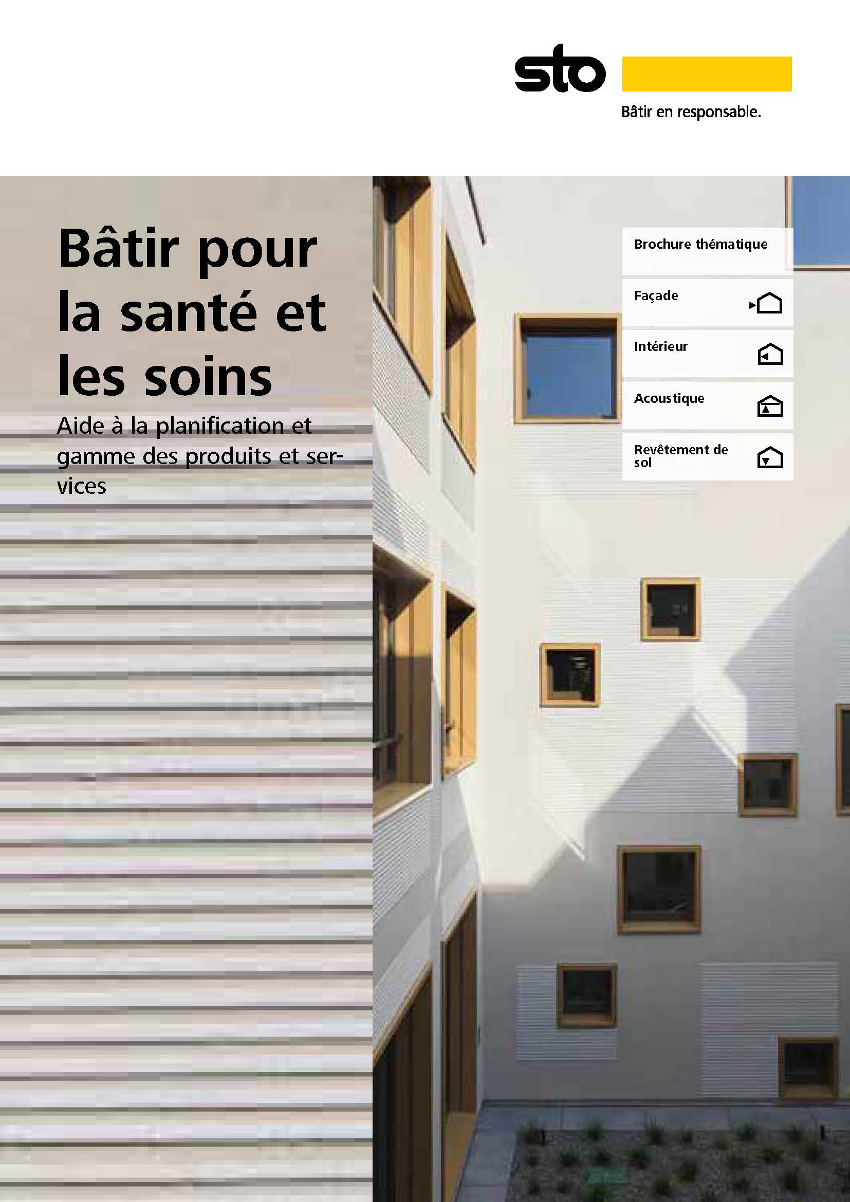 Couverture de la brochure Construire pour la santé et les soins